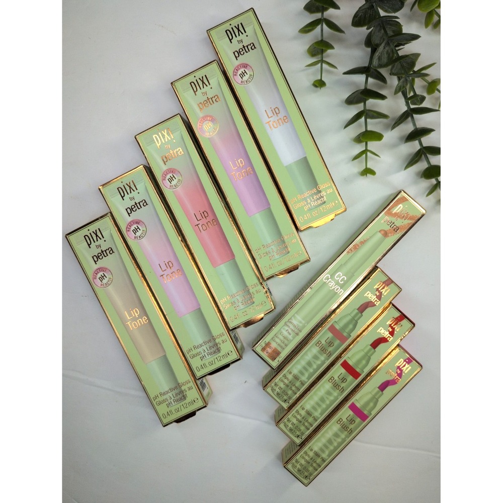 NIB LOT 9!🥰Pixi Lip Tone Gloss CC Crayon Bye UnderEye Lip Blush Gold Pink Snow